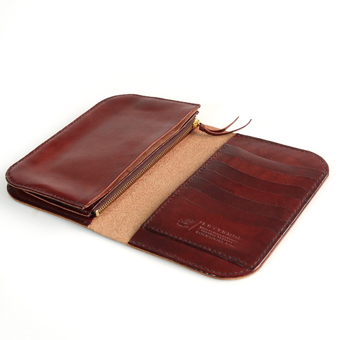 RHYTHMOS  Flap L 　長財布　ワックスハーネス　Burgundy