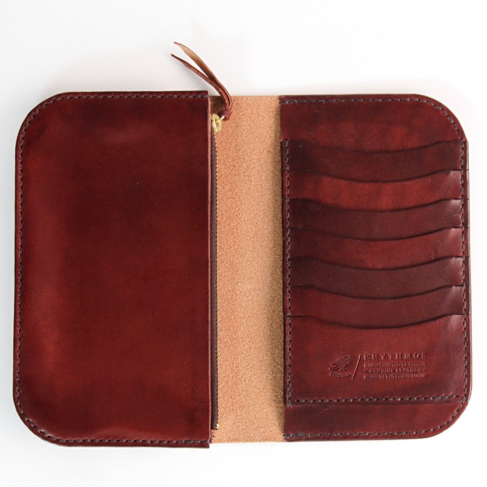 RHYTHMOS  Flap L 　長財布　ワックスハーネス　Burgundy