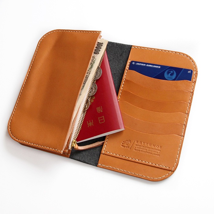 RHYTHMOS  Flap L 　長財布　ワックスハーネス　Burgundy