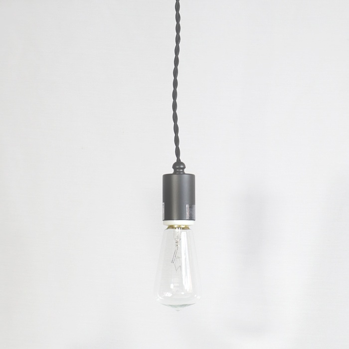 後藤照明 アンティーク灯ネジリコード<br />黒塗装 アンティークランプ球60W付属<br />コード長さ約55cm