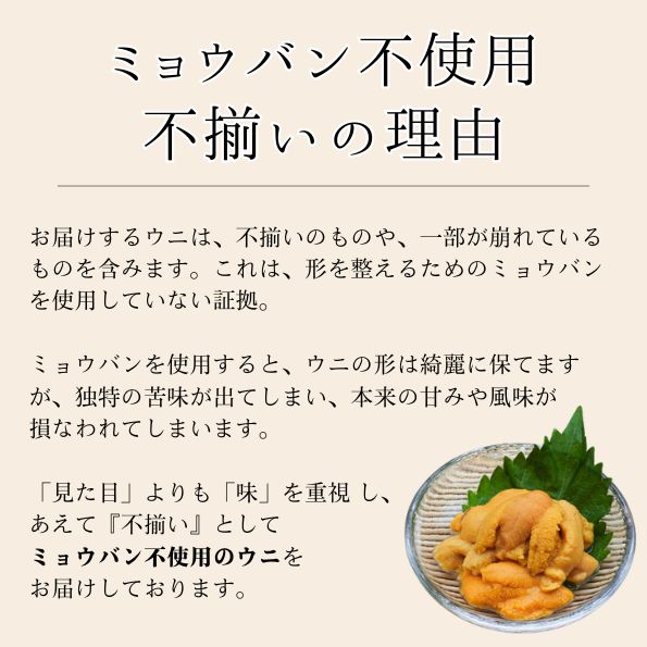 生うに 100g ミョウバン不使用 業務用 冷凍品 チリ産 不揃い