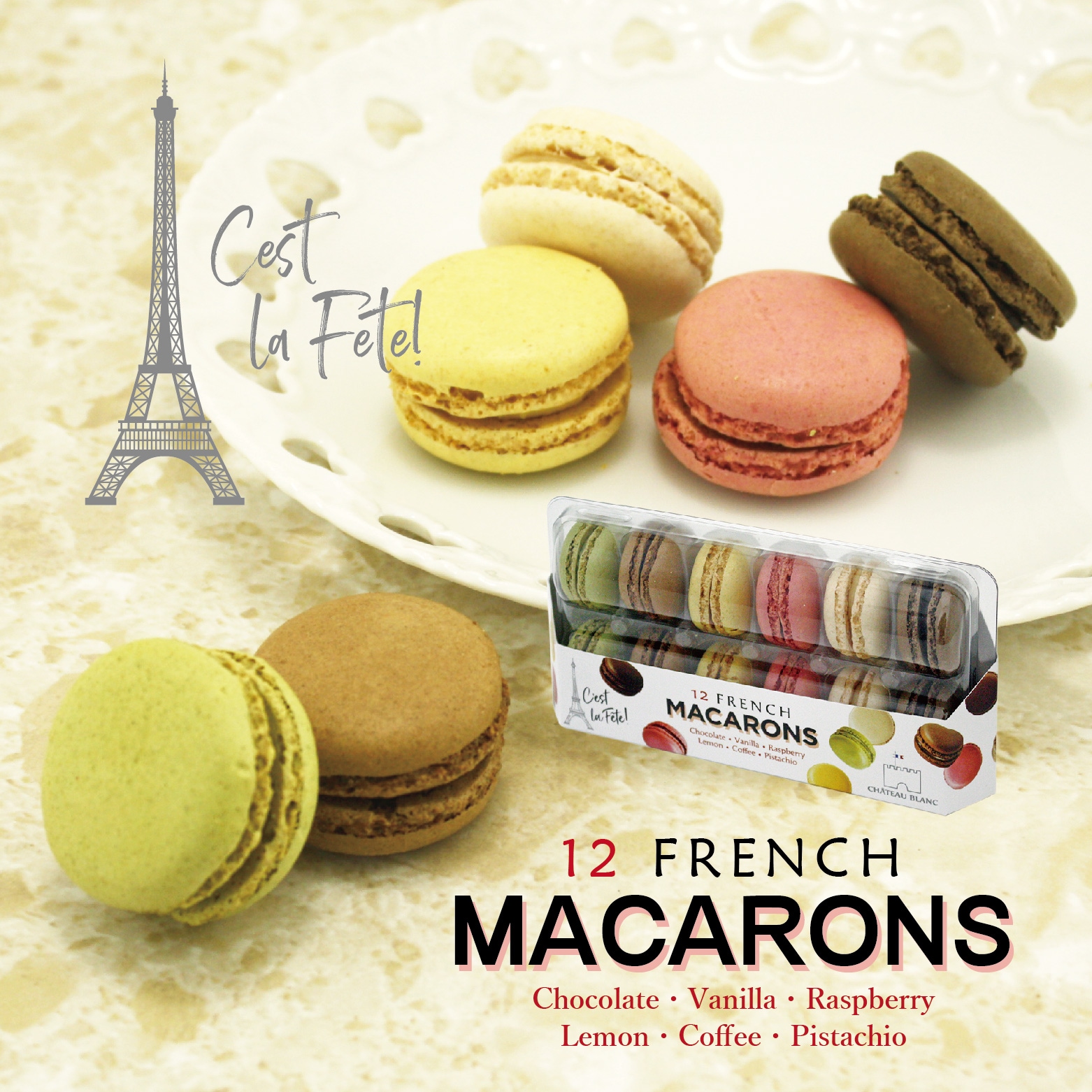 シャトーブラン マカロン 144g 6種×各2個 計12個入り フランス製