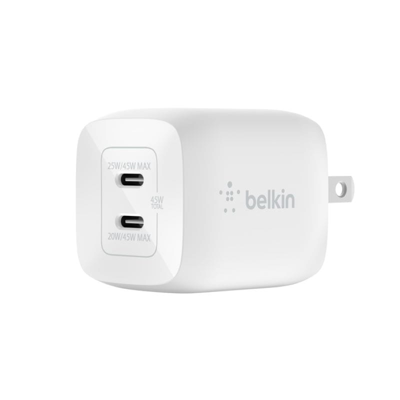 [1個]Belkin デュアルUSB-C GaN ウォールチャージャー PPS 45W  