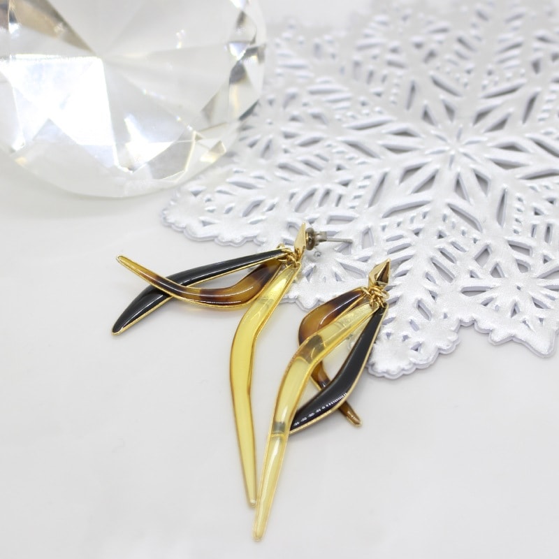 [1個]The Rule　Branch pierced earring　べっ甲  