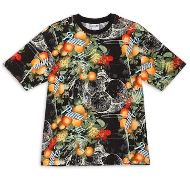 【Mサイズ】PUMA メンズ FRUITY MX AOP SS Tシャツ (PUMA BLACK)  