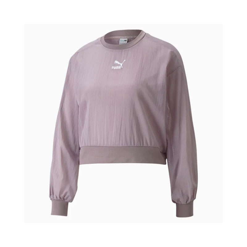 PUMA レディース T7 バルーン スリーブ メッシュ クルーネック (ピンク)サイズ：M  