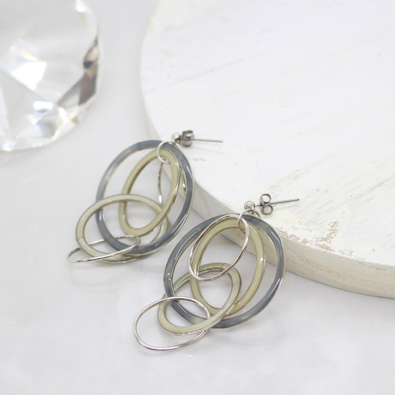 [1個]The Rule　Delft pierced earring　グレー  