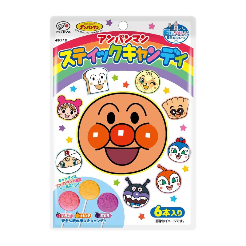[6個]不二家 アンパンマン スティックキャンディ 6本 賞味期限2026.04.30