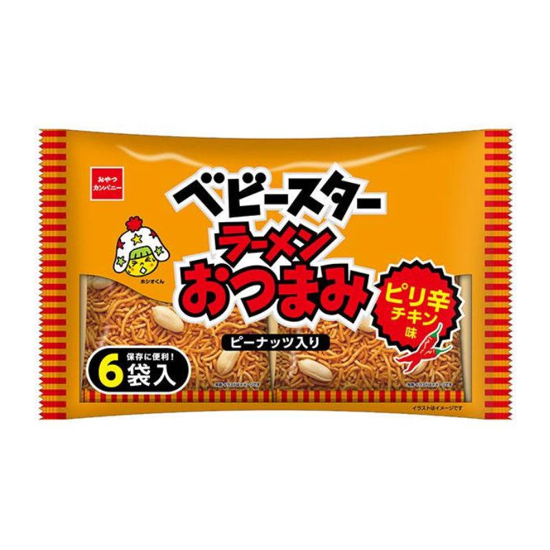[3個]おやつカンパニー ベビースターラーメンおつまみ ピリ辛ちきん 6袋入り 賞味期限2026.07.19【賞味期限間近】