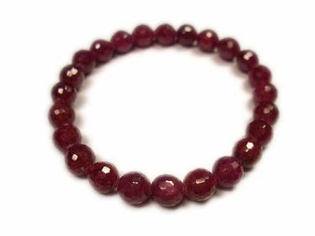 天然石ブレスレット　ルビー　ミラーボールカット 楽天市場】天然ルビー ミラーボールカット (2A) 6mm玉 ブレスレット
