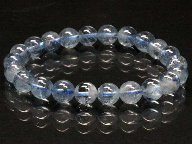 アクアマリン（1000/g）ブレスレット 8，5mm（現品） No,5