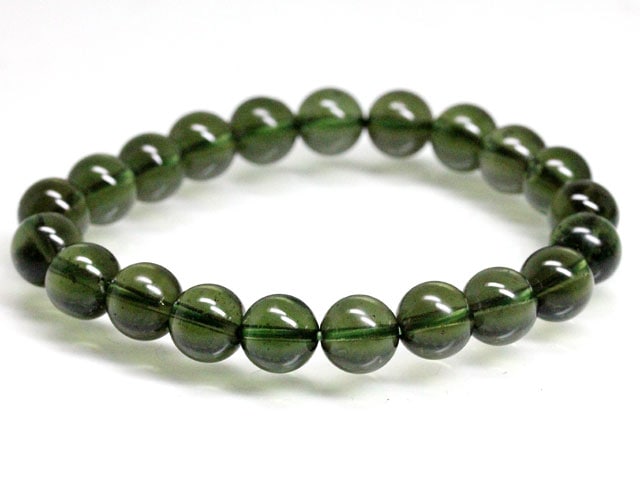 モルダバイトブレスレット 8，5mm：鑑別書付（現品） No,4