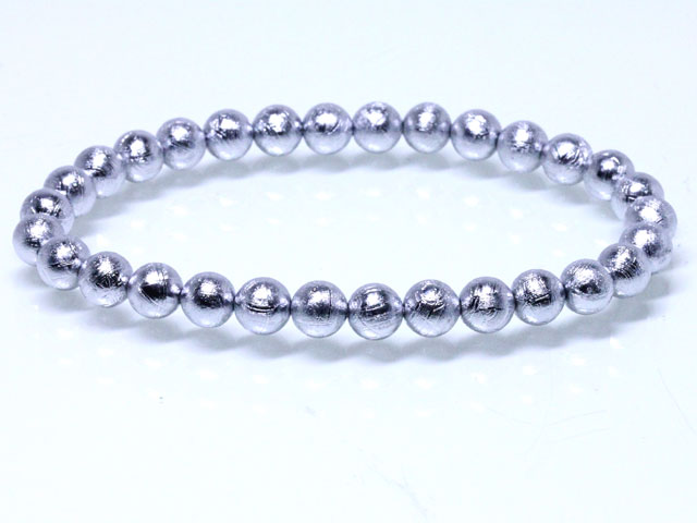 ギベオンブレスレット 6mm：鑑別書付（現品） No,2