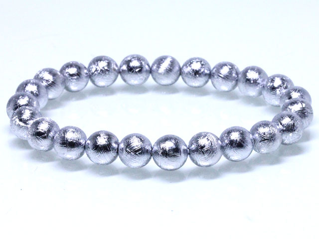 ギベオンブレスレット 8mm：鑑別書付（現品） No,6