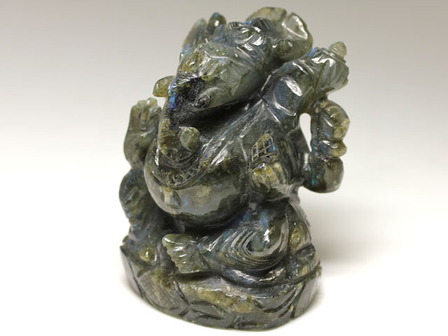 ラブラドライト　ガネーシャ　インド ガネーシャ：ラブラドライト No,6