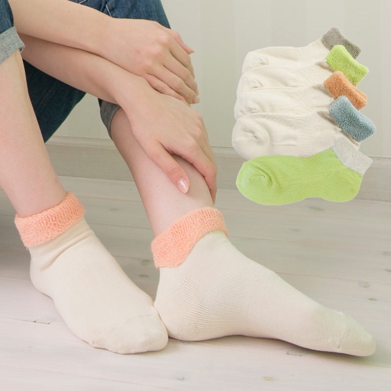 【歩くぬか袋】靴の履きやすい足首やわらかパイル