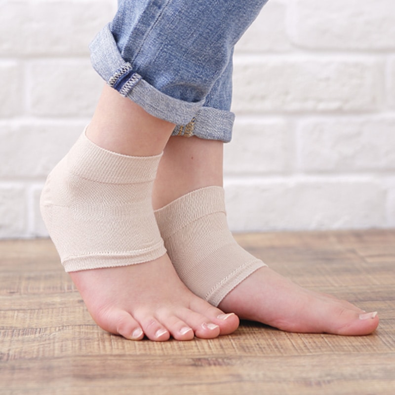 【かかとケア】薄手トゥレス かかとシリコン付 重ね履き