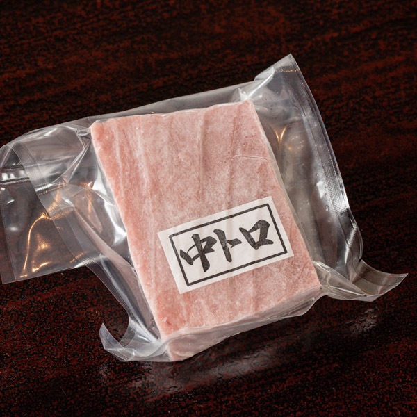 青森県三厩(みんまや)産 天然本マグロ<柵>赤身・中トロ2種セット(各100g) 生食用・冷凍