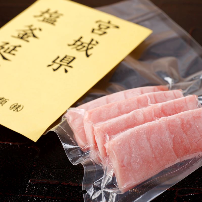 宮城県塩釜産天然本マグロ＜刺身＞３種食べ比べセット （各４切）+ひしほ醤油２袋付　生食用・冷凍
