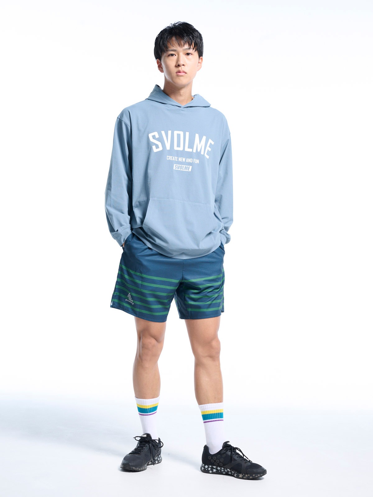 【関税込み】Solid Homme ブルー ボンディングロゴ フーディ ティートンブロス Teton Bros. スリックフーディ ユニセックス
