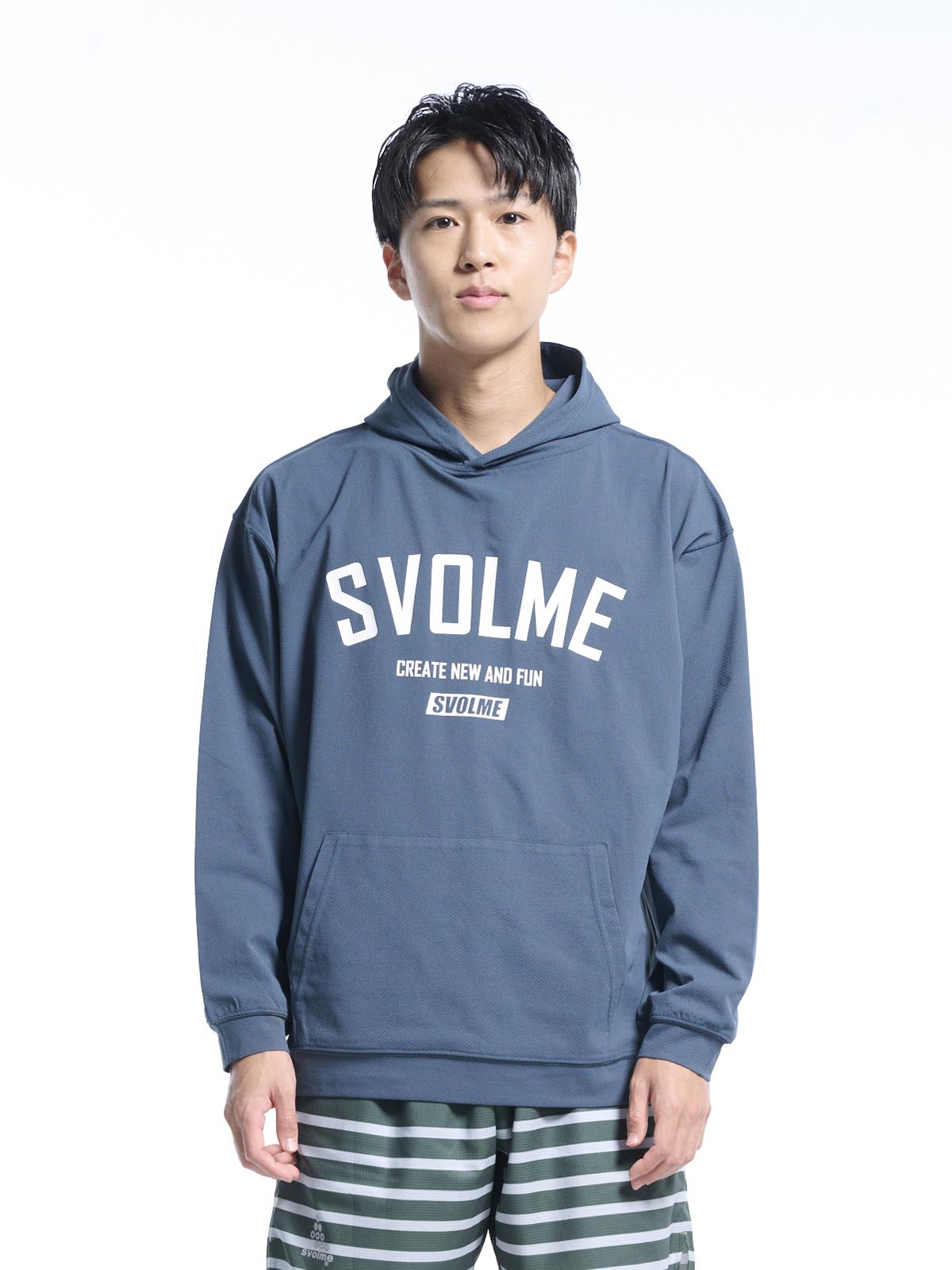 【関税込み】Solid Homme ブルー ボンディングロゴ フーディ ティートンブロス Teton Bros. スリックフーディ ユニセックス