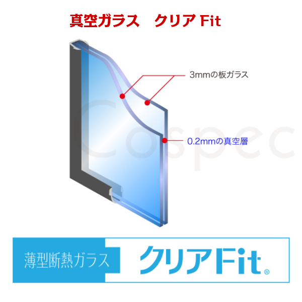 日本板硝子NSG 真空ガラス クリアFit 1807寸法W1701～1800×H601