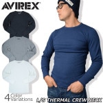 AVIREX(���ӥ�å���) DAILY L/S THERMAL CREW NECK T-SHIRT �ǥ��꡼ ���󥰥��꡼�� �����ޥ� ���롼�ͥå� T����� 