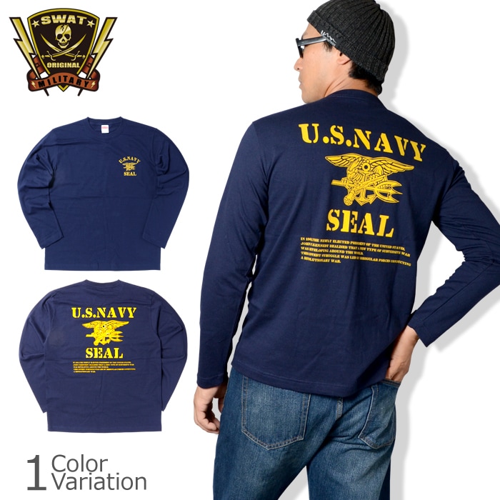SWAT ORIGINAL U.S NAVY SEAL（JFK）バックプリント Tシャツ 長袖 【メール便：送料無料】