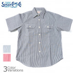 SUGAR CANE & Co.�ʥ��奬��������� HICKORY STRIPE S/S WORK SHIRT �ҥå��꡼ ���ȥ饤�� ����� SC37944