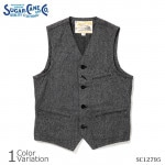 SUGAR CANE & Co.�ʥ��奬��������� 9oz. BLACK COVERT WORK VEST SC12795