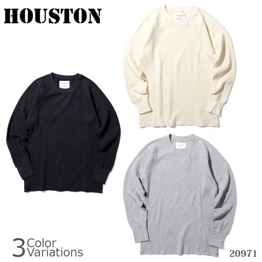 HOUSTON（ヒューストン） ヘビー サーマル クルーネック ロングスリーブ Tシャツ 20971