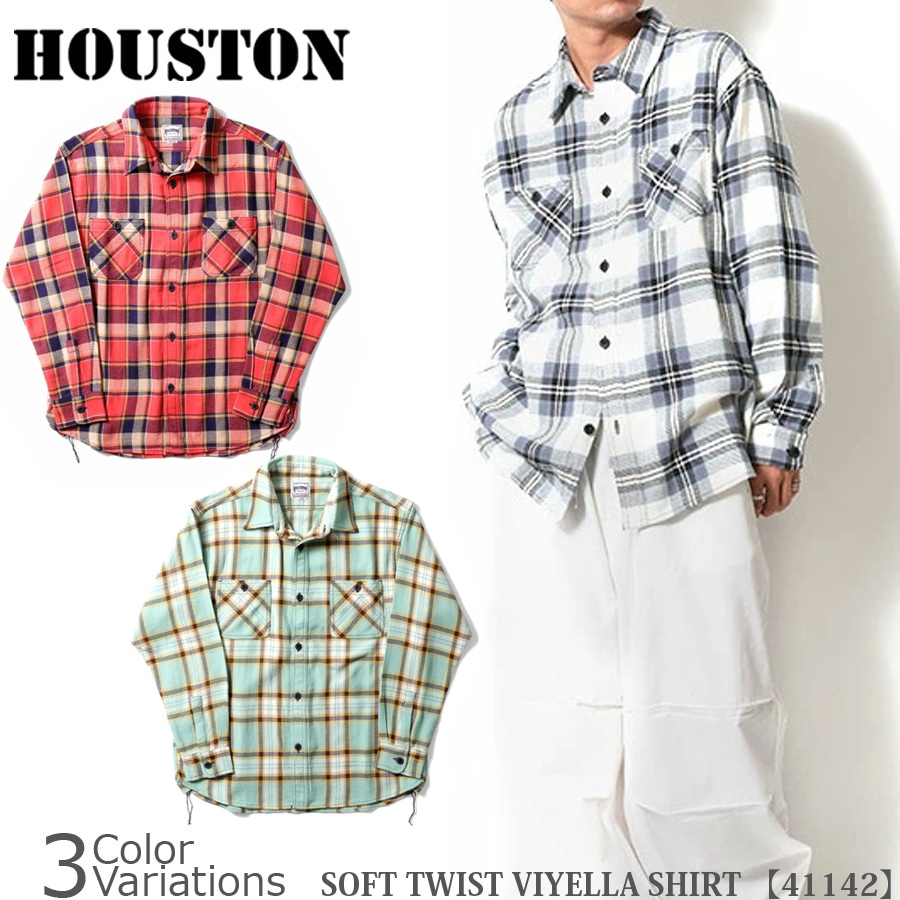 HOUSTON（ヒューストン） SOFT TWIST VIYELLA SHIRT ソフトツイストビエラシャツ 41142