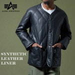 ALPHA INDUSTRIES INC.�ʥ���ե���������ȥ꡼���� SYNTHETIC LEATHER LINER ���󥻥ƥ��å� �쥶���饤�ʡ� TA1715-001