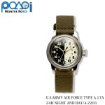 MONTRE ROROI M.R.C. WATCH CO. WW2 REPLICA U.S.ARMY AIR FORCE TYPE A-17A 24H NIGHT AND DAY 24ɸ A-2203