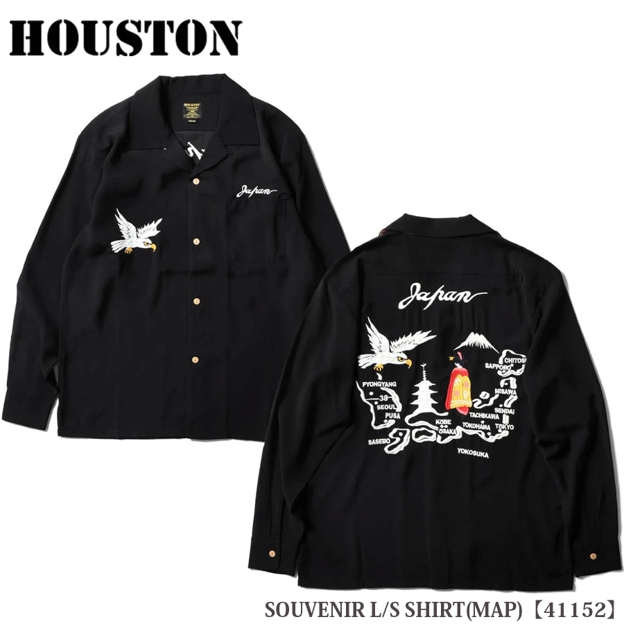 HOUSTON SOUVENIR L/S SHIRT (MAP) スーベニア 長袖シャツ 41152