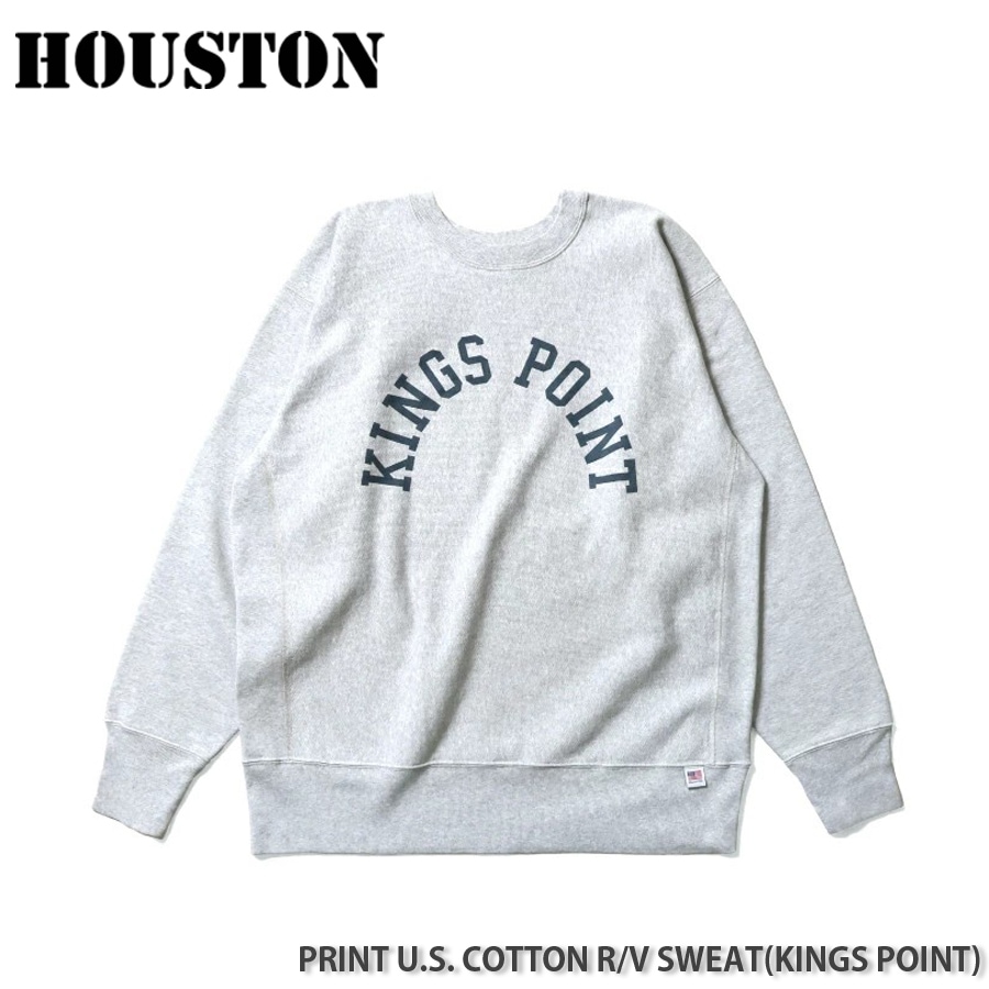 HOUSTON PRINT U.S. COTTON R/V SWEAT(KINGS POINT) U.S.コットンスウェットシャツ 22324