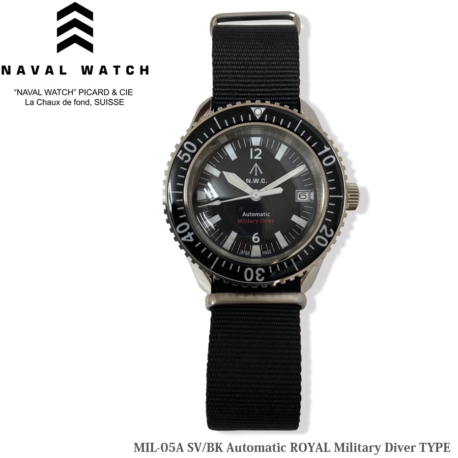 Naval Watch MIL-05 SV/BK ナバルウォッチ ROYAL Military Diver TYPE