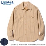 SUGAR CANE & Co. COKE STRIPE WORK SHIRT (LONG SLEEVE) SC28652