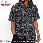 Cookman �������� Work Shirts Short Sleeve Light Paisley Black 