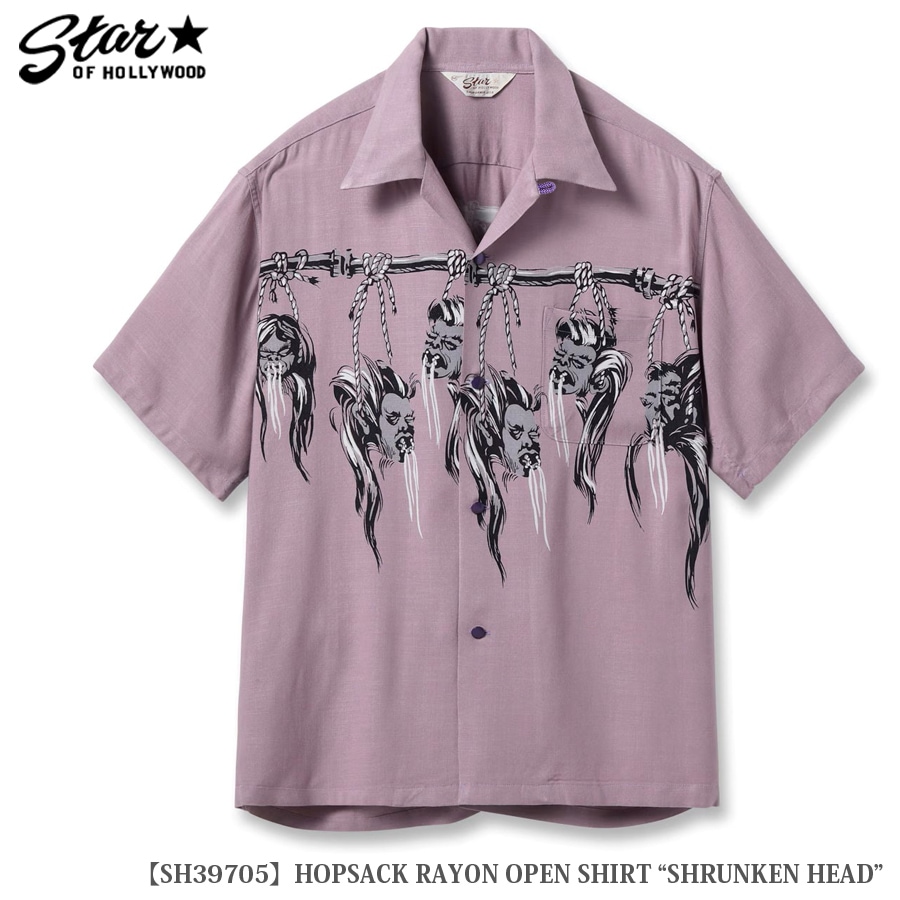 STAR OF HOLLYWOOD シュランケンヘッドレーヨンシャツsize M ミリタリーショップ専門店 SWAT | STAR OF HOLLYWOOD HOPSACK RAYON