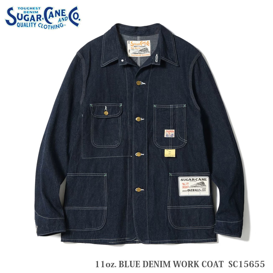 SUGAR CANE & Co. 11oz. BLUE DENIM WORK COAT SC15655