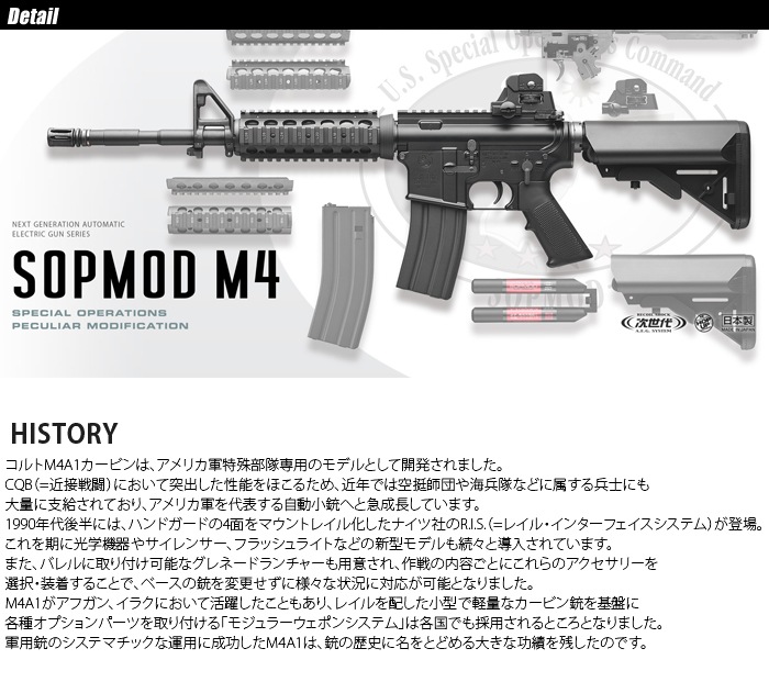 ミリタリーショップ専門店 SWAT | MARUI(東京マルイ) SOPMOD M4 【次