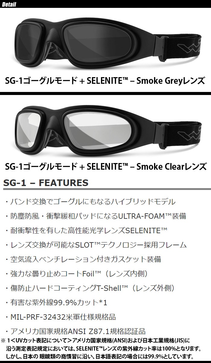 ミリタリーショップ専門店 SWAT | Wiley X（ワイリーエックス） SG-1