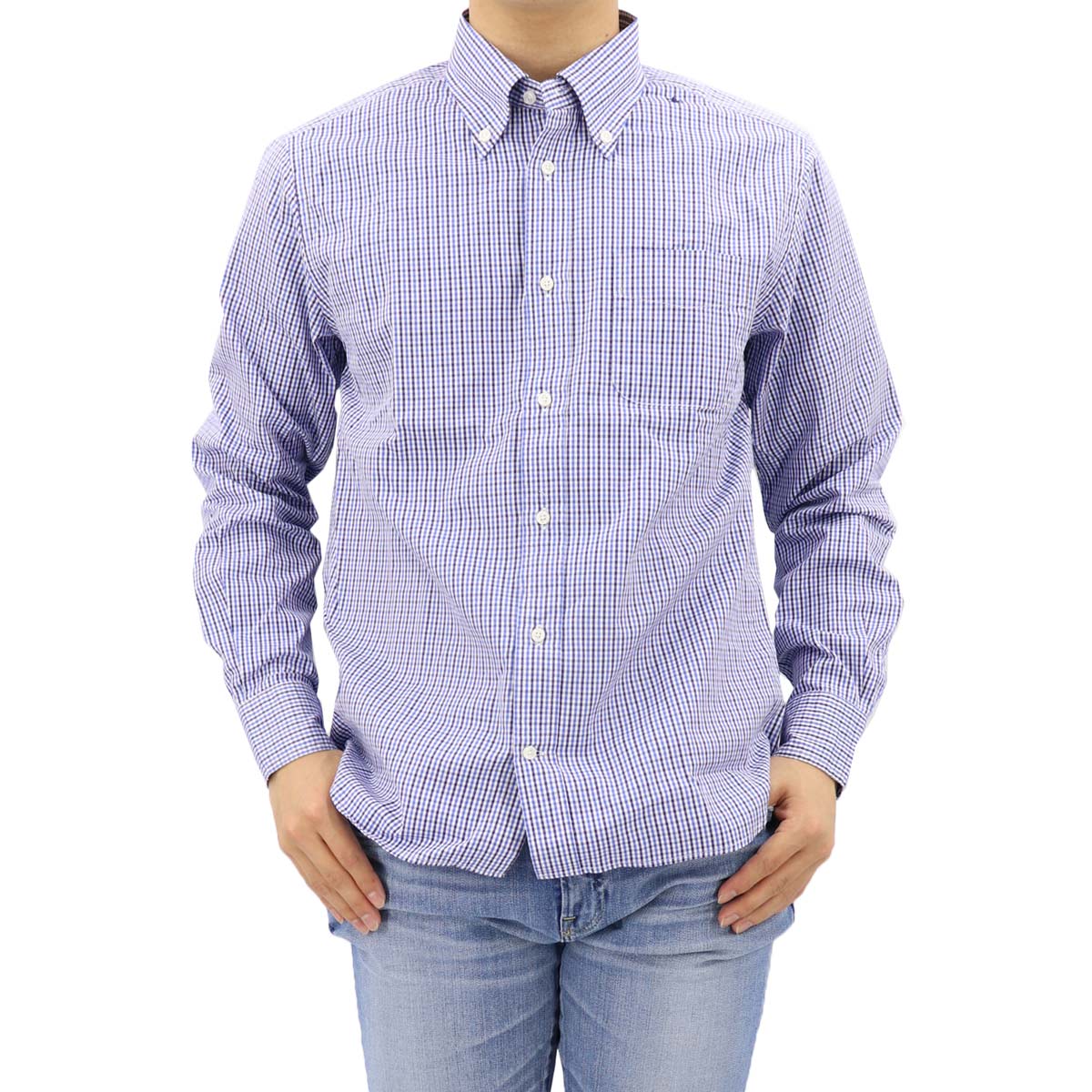 【24SS/即完売】BoTT ウィンドウペン 立体織り チェックシャツ XL ピンオックスフォード ギンガムチェック ボタンダウンシャツ