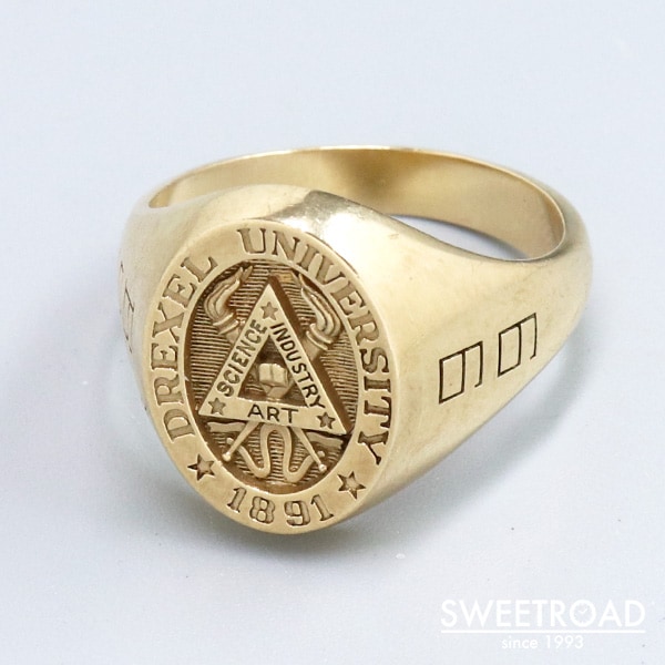 川崎店【College Ring/カレッジリング】10KYG/24号/DREXEL UNIVERSITY/ドレクセル大学/1999年製/w-25483