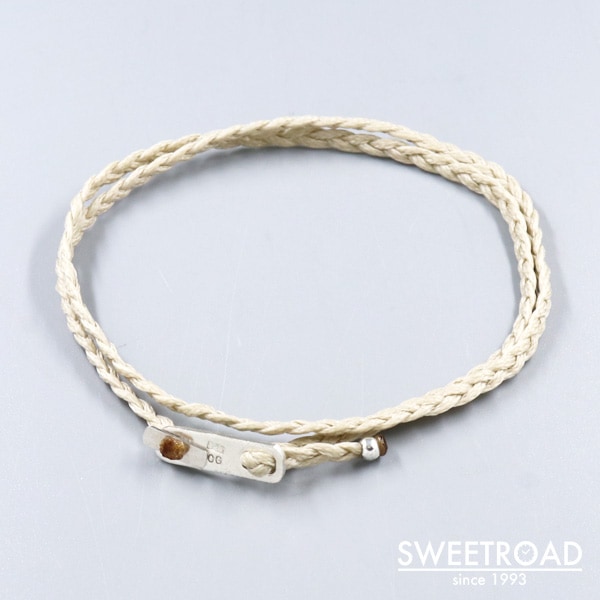 川崎店／新品【Oskar Gydell／オスカーガイデル】2LAPS Hand braided bracelet／ハンドブレイド・ブレスレット／ベージュ／925シルバー／w-25823