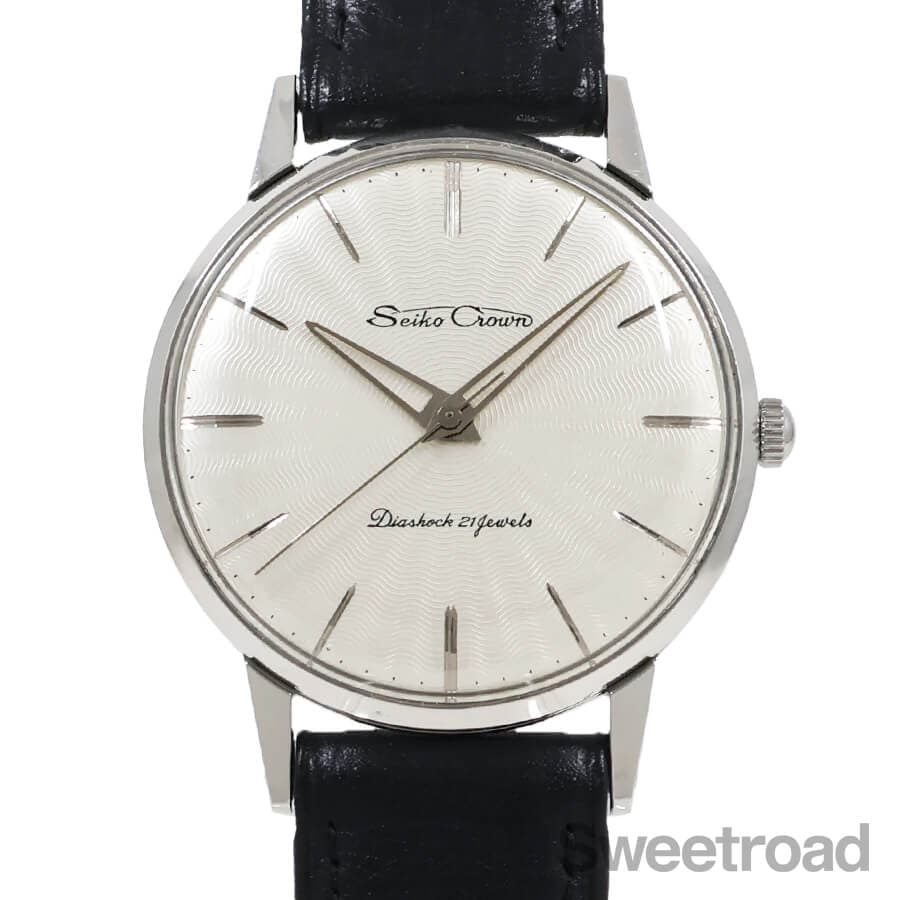 希少　黒文字盤　セイコー　クラウン　手巻きメンズ腕時計 セイコークラウン SEIKO CROWN 希少なオリジナルブラック文字盤