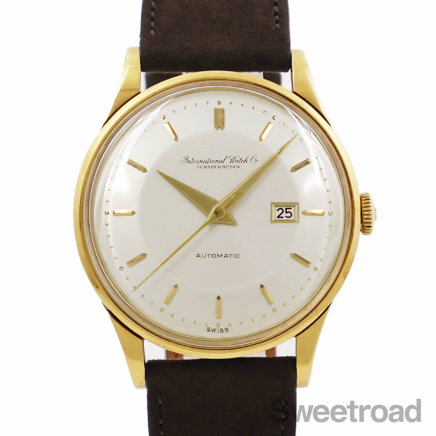 VINTAGE IWC SCHAFFHAUSEN DATE SILVER DIAL AUTOMATIC S/S 33MM