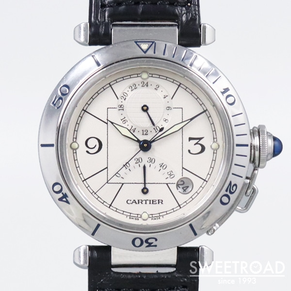 銀座店【カルティエ】パシャ38/パワーリザーブGMT/Ref.2388/w-27650gnz