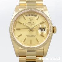 銀座店【ロレックス】デイデイト／Ref.18038／18KYG／メーカーOH済／1984年製／w-30248gnz